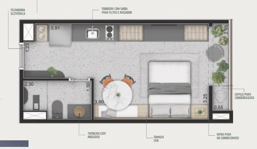 Studio moderno com varanda na Vila Olímpia - Foto 2