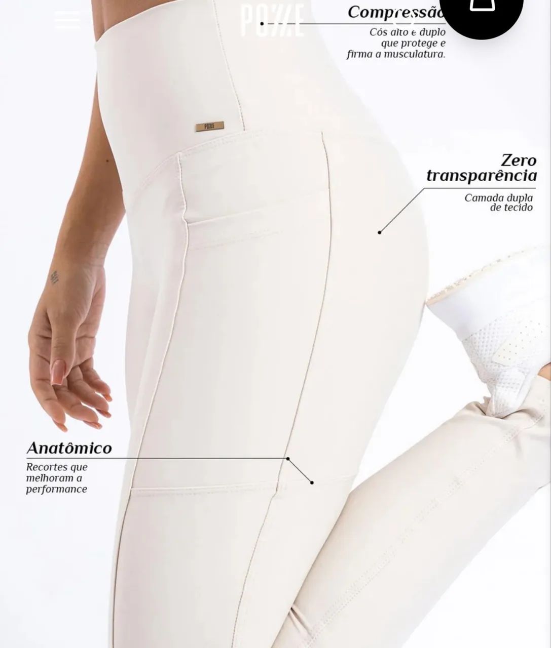 Legging Lisa Bege Luna com bolsos Sinergia - Foto 2