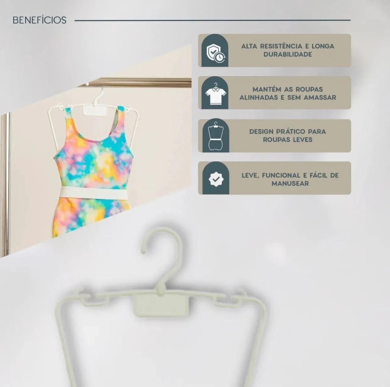 Cabide Silhueta Infantil Branco - Foto 4