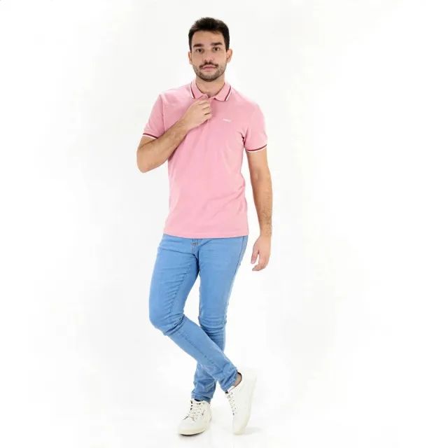 Camisa Polo Colcci Rosa Rubor (tamanho M, nova e original) - Foto 5