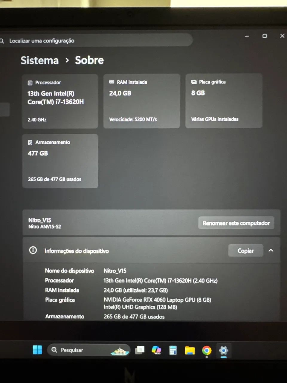 Notebook acer v15 i7 e rtx 4060  - Foto 4
