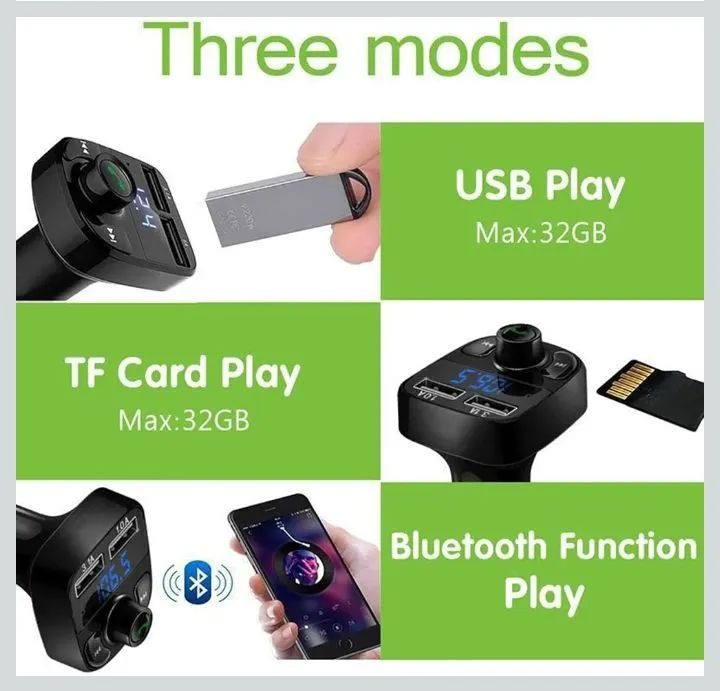 Adaptador carro Bluetooth multifuncional, USB, SD, carregador de celular e transmissor FM. - Foto 5