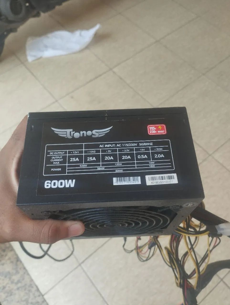 Fonte TRONOS 600W funcionando perfeitamente
