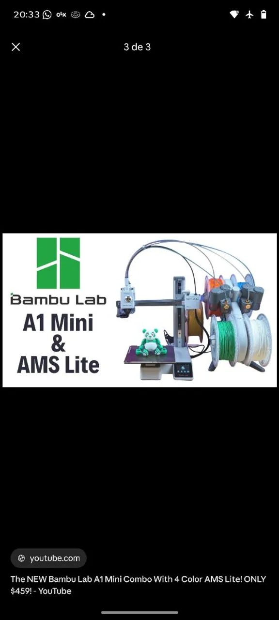Impressora 3D Bambu Lab A1 mini com AMS lite