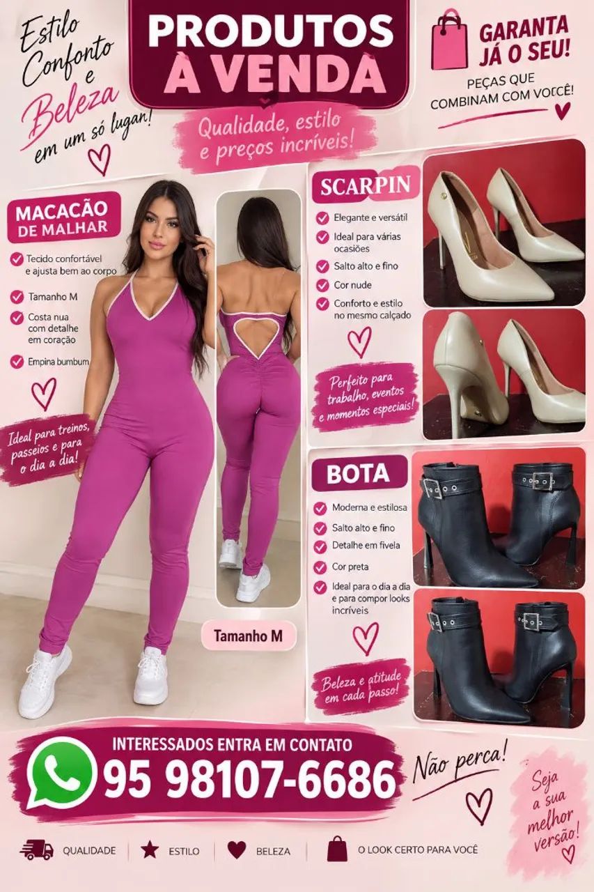 Sapatos e macacão de malhar 