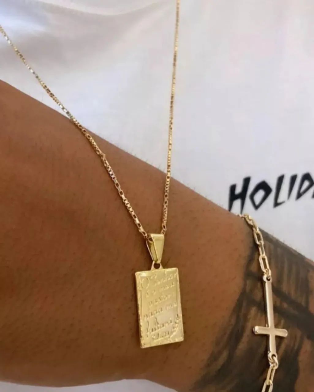 CORRENTES MASCULINAS BANHADAS A OURO 18K - Foto 2
