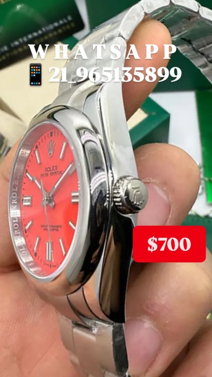 Relógio ROLEX AUTOMÁTICO _ OYSTER PERPETUAL MOSTRADOR VERMELHO  - Foto 3