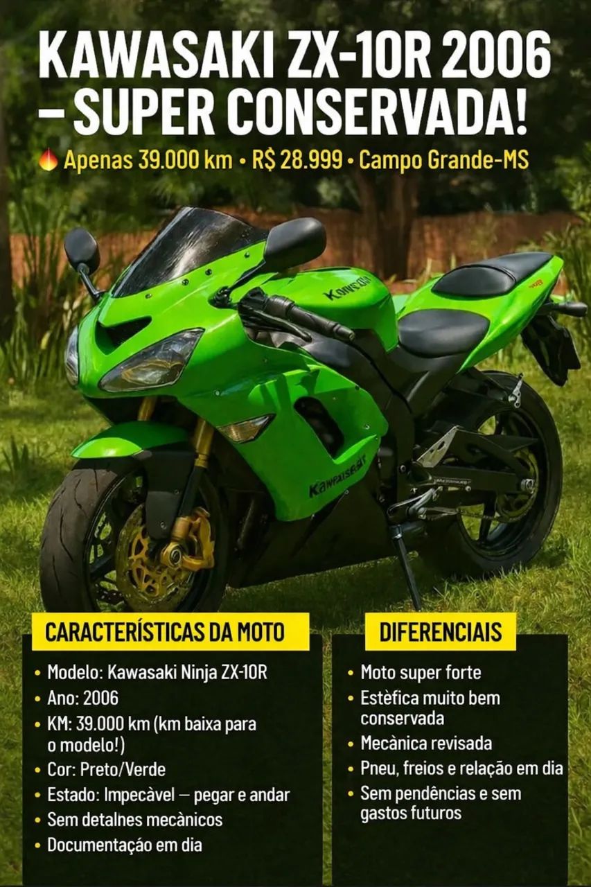 Kawasaki Zx-10/ Zx-10r 1000cc 2006 - 1459938640 | OLX
