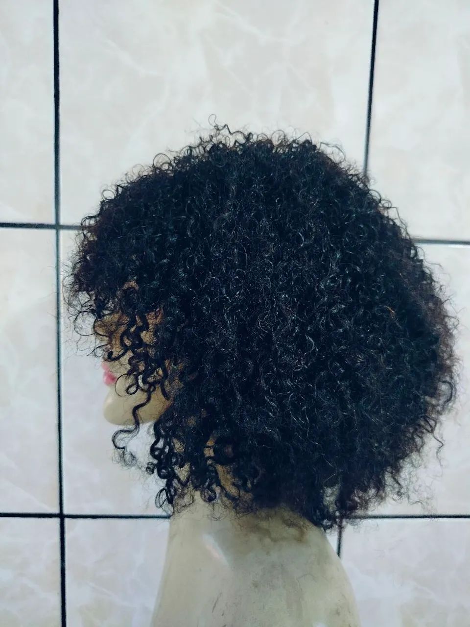 peruca cabelo humano cacheado afro  - Foto 2