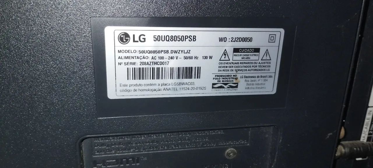 Tv LG 50 4k Modelo 50UQ8050PSB. Obs!! É para retirada de peças! - Foto 2