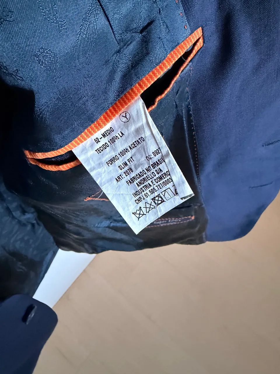 Paletó Azul Marinho Lã Fria Super 120 - Tam 52 Slim - Foto 4
