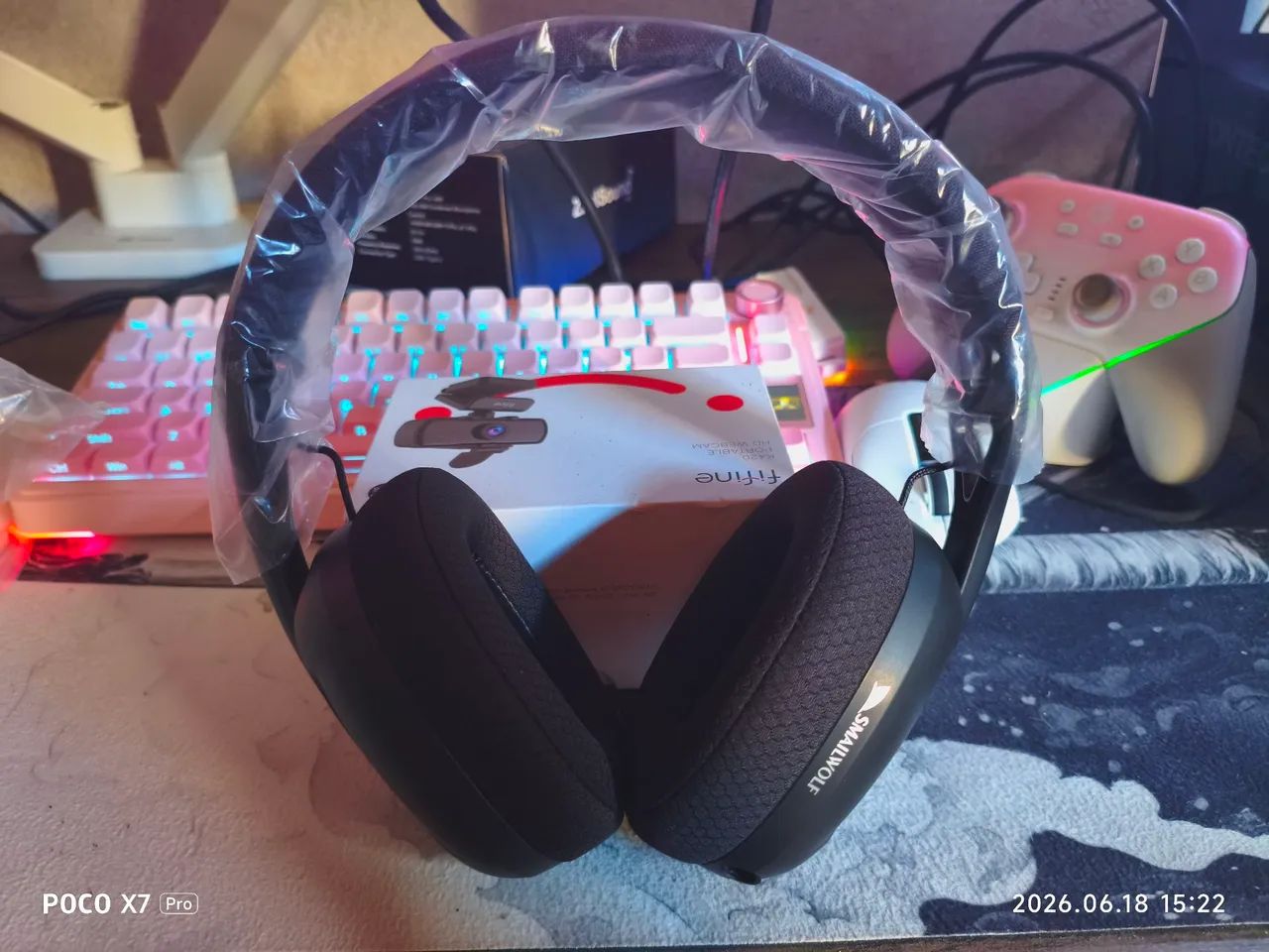 Headset Gamer Smailwolf L80 Preto Tri-Mode Sem Fio