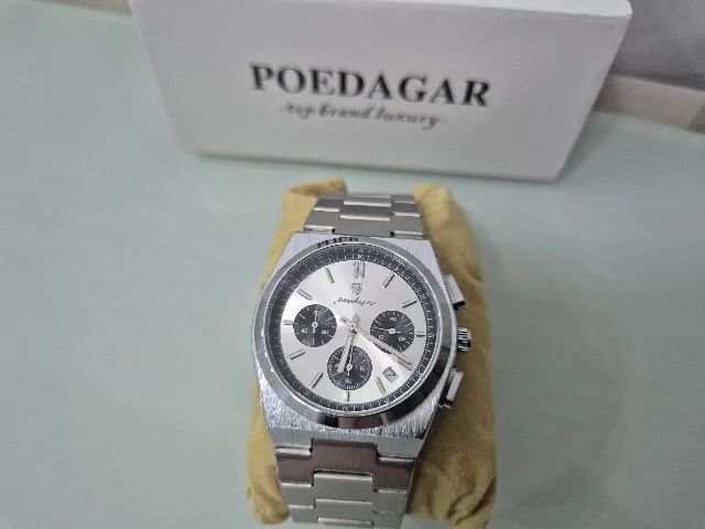 Relógio de pulso Poedagar 970 Silver White Black com pulseira em aço - Foto 2