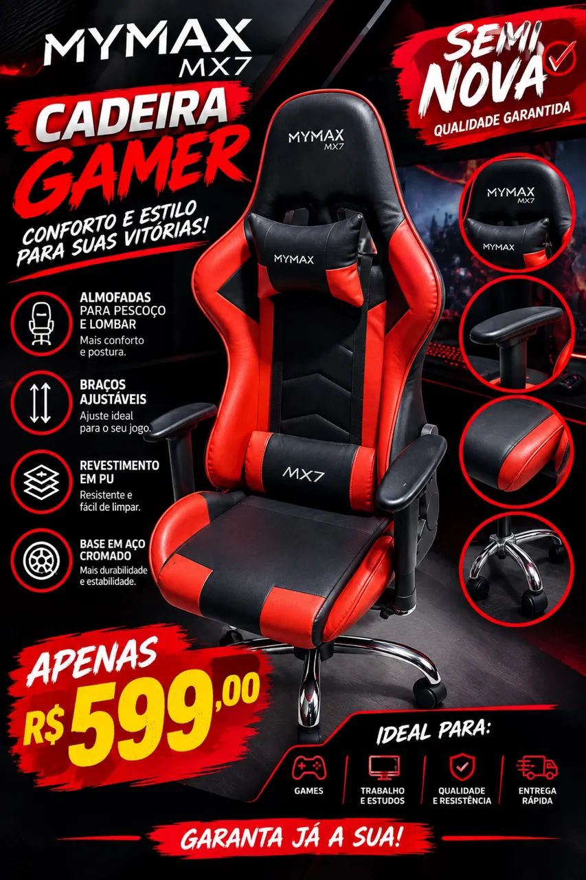 Cadeira Gamer MYMAX mx7  - Foto 3