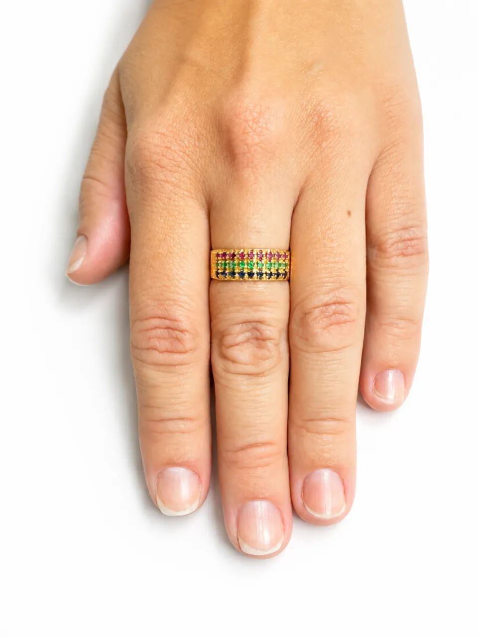 Meia aliança ouro 18k - Foto 2