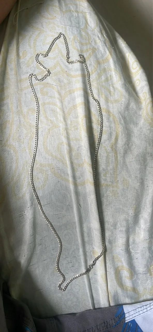 Corda de prata 3mm 80cm 