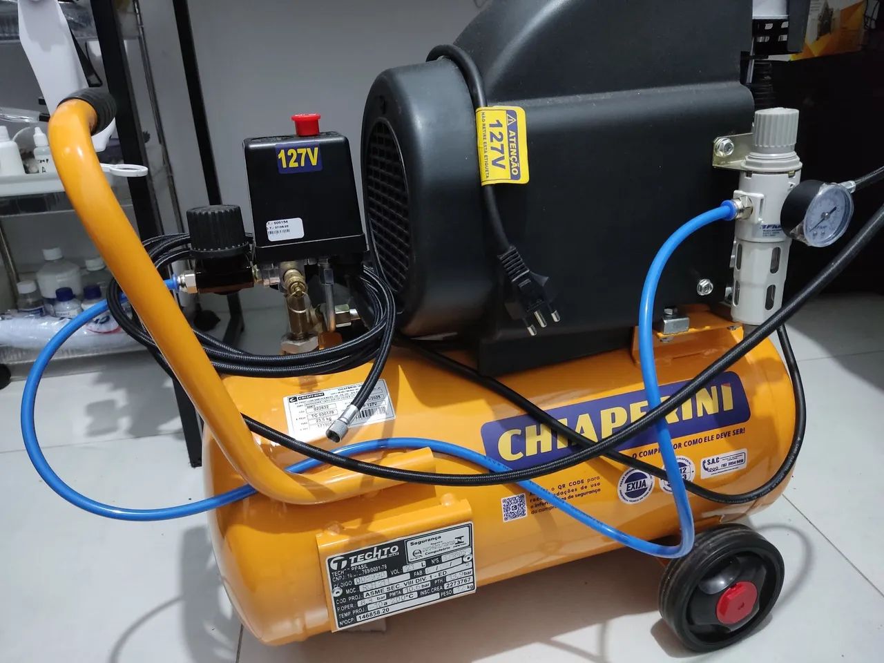 Compressor Chiaperini Com conversor para Aerógrafo