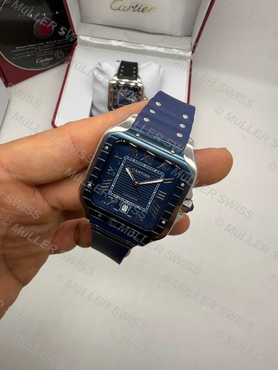 Relógio Cartier Santos 41mm Automático + Caixa Completa - Foto 3