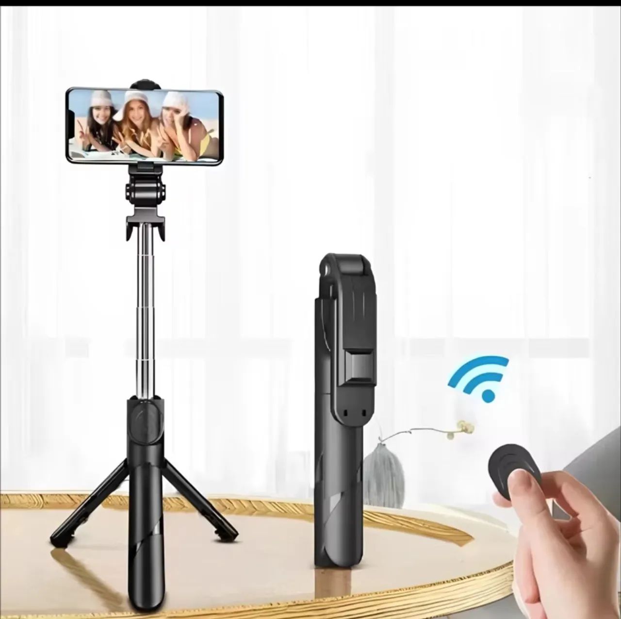 Bastão Selfie com Tripé e Controle Bluetooth Sem Fio - Foto 2