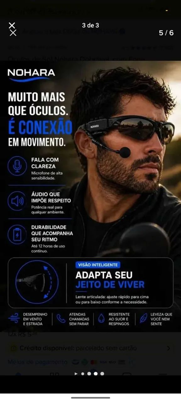 Óculos bluetooth 