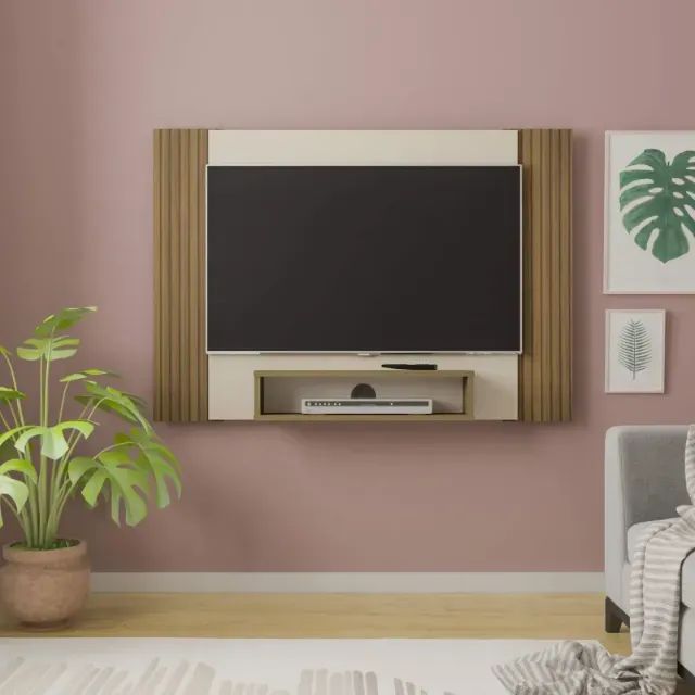 Painel Cine Pinho Ripado/Off White - Foto 4