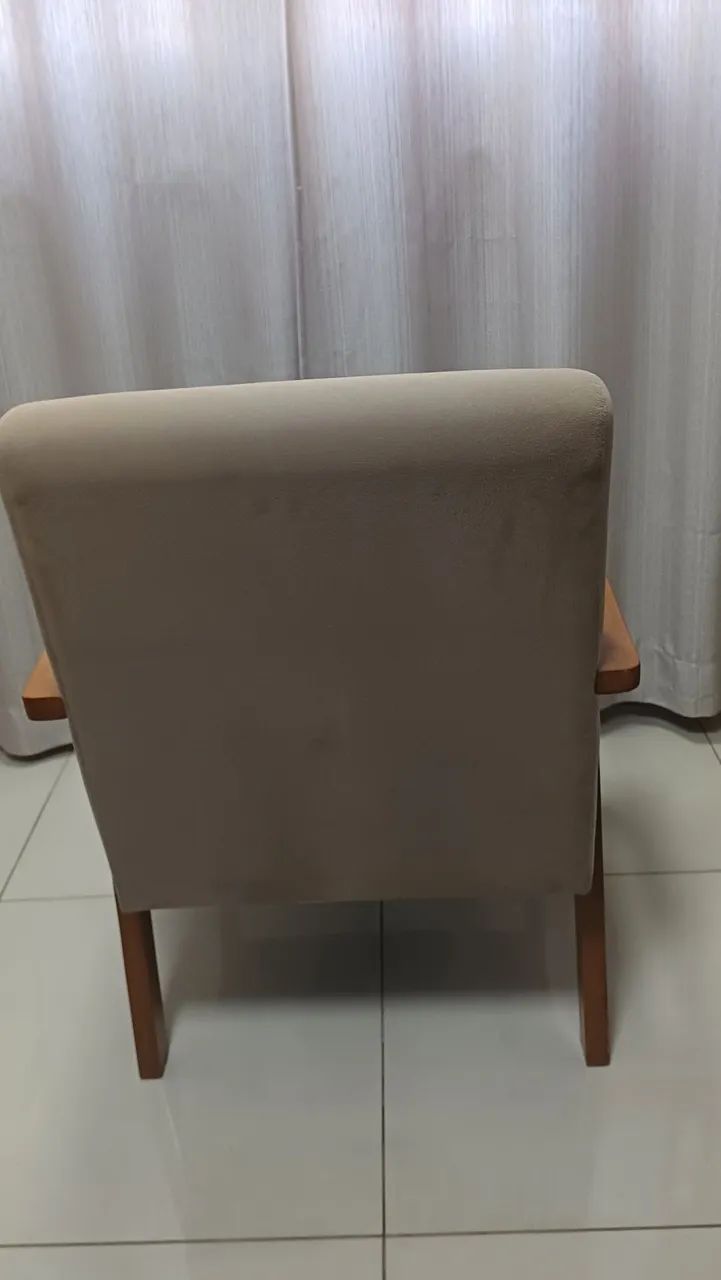 Cadeira em Tecido Marrom Suede - Foto 2