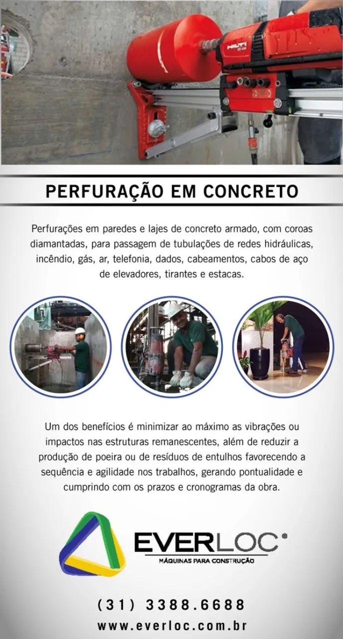 FUROS EM CONCRETO EM BH E REGIAO 