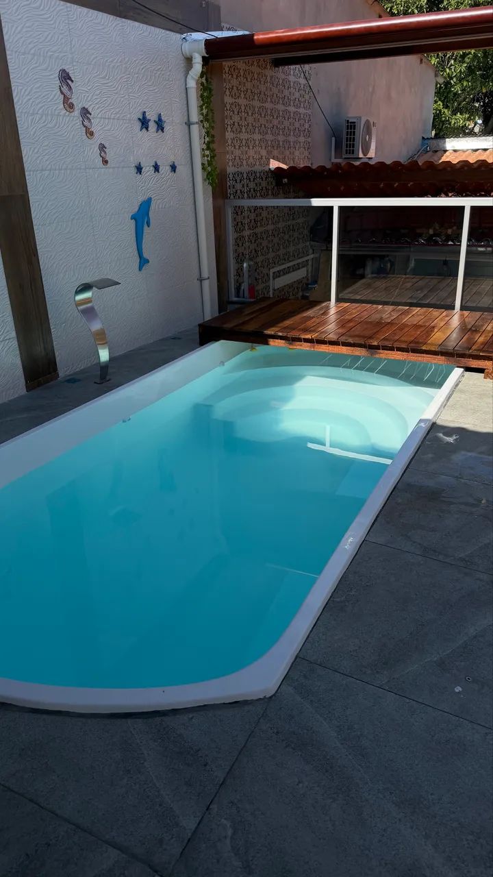 Deck em madeira para piscina 
