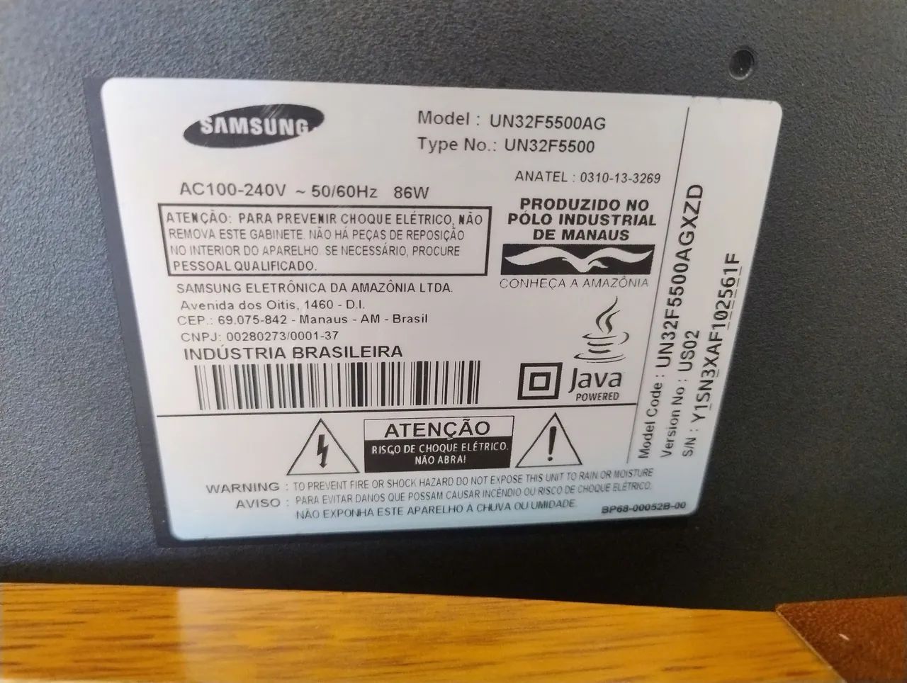 TV 32 POLEGADAS UN32F5500AG - SAMSUNG 