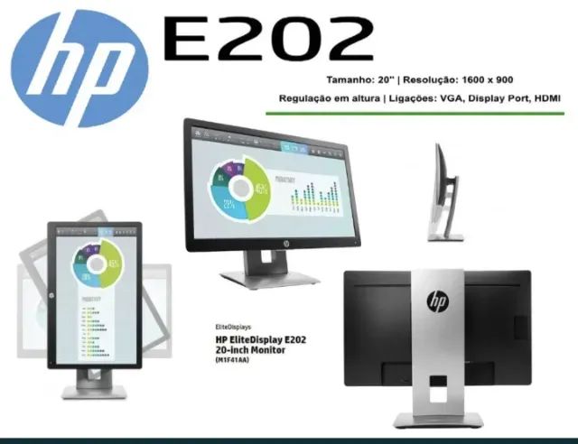 MONITOR HP ELITEDISPLAY E202 - PROFISSIONAL E IMPECÁVEL!