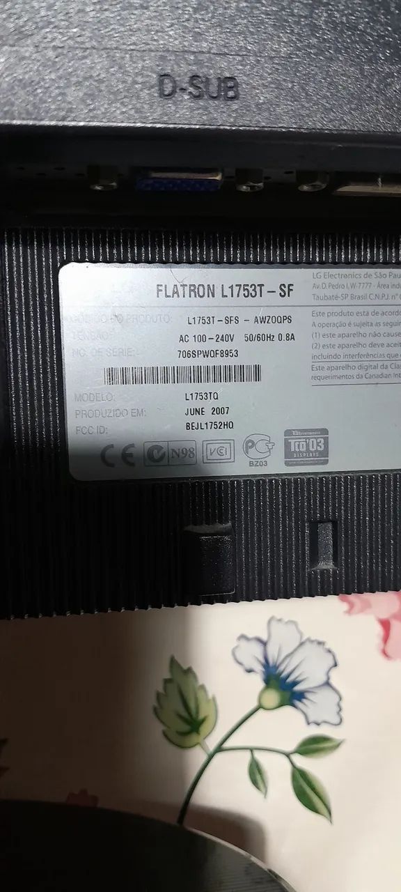 Monitor LG Flatron 17 L1753TQ VGA  Funcionando Perfeitamente - Foto 3