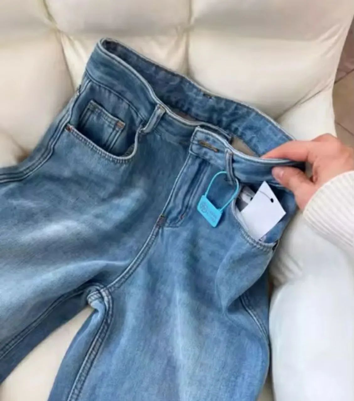 Calça jeans forrada 