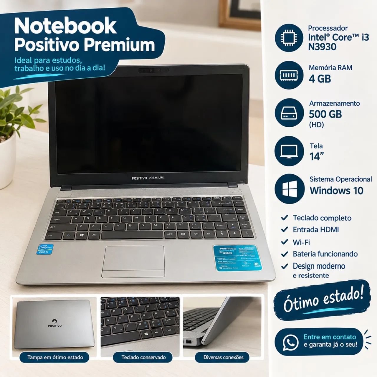 Notebook Positivo Premium à Venda - Ideal para Estudos e Trabalho!
