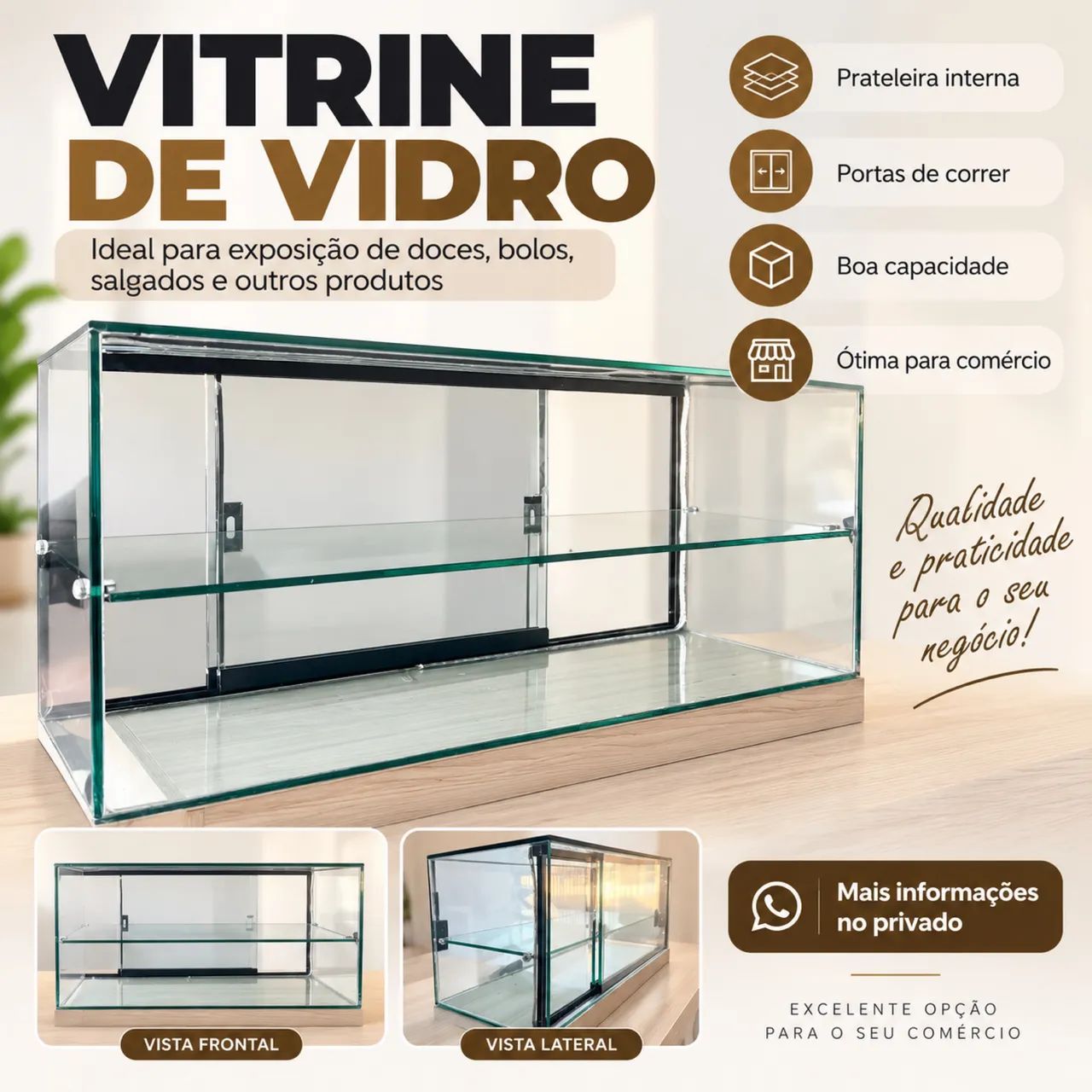 VITRINE EXPOSITORA DE VIDRO ? R$ 600