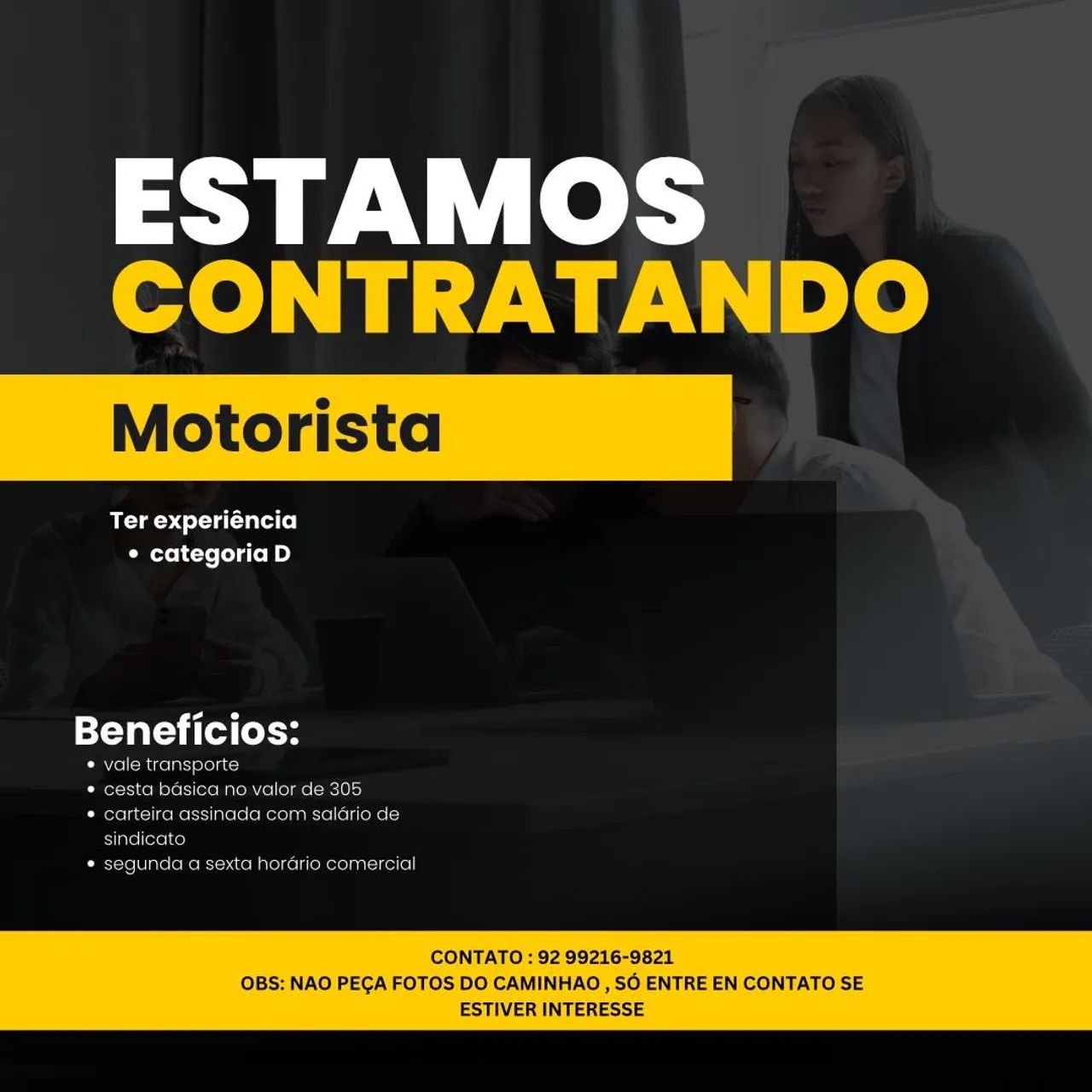 Estamos contratando motorista 