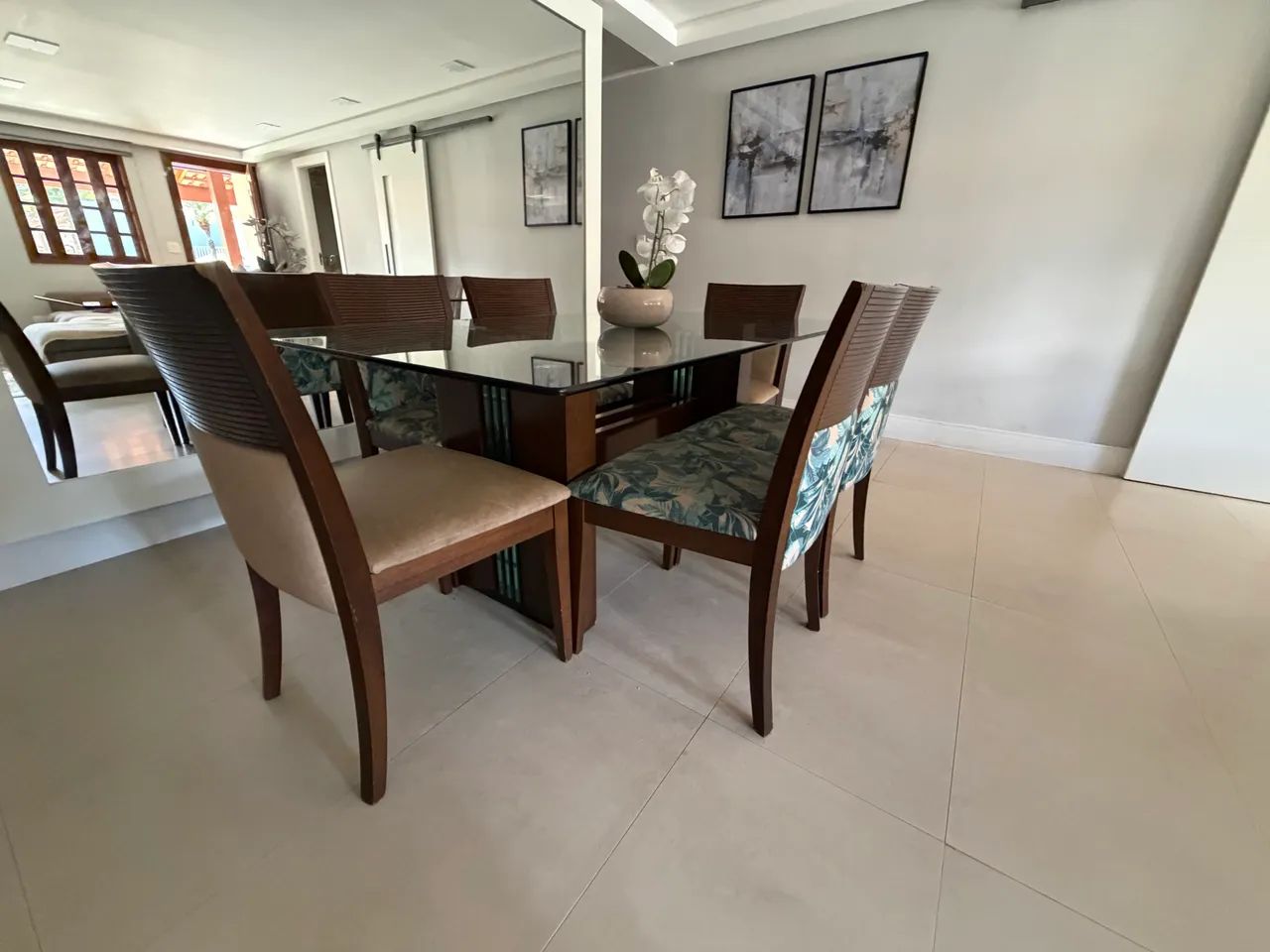 Mesa SIER com 6 cadeiras, Tampo de Vidro - Foto 4