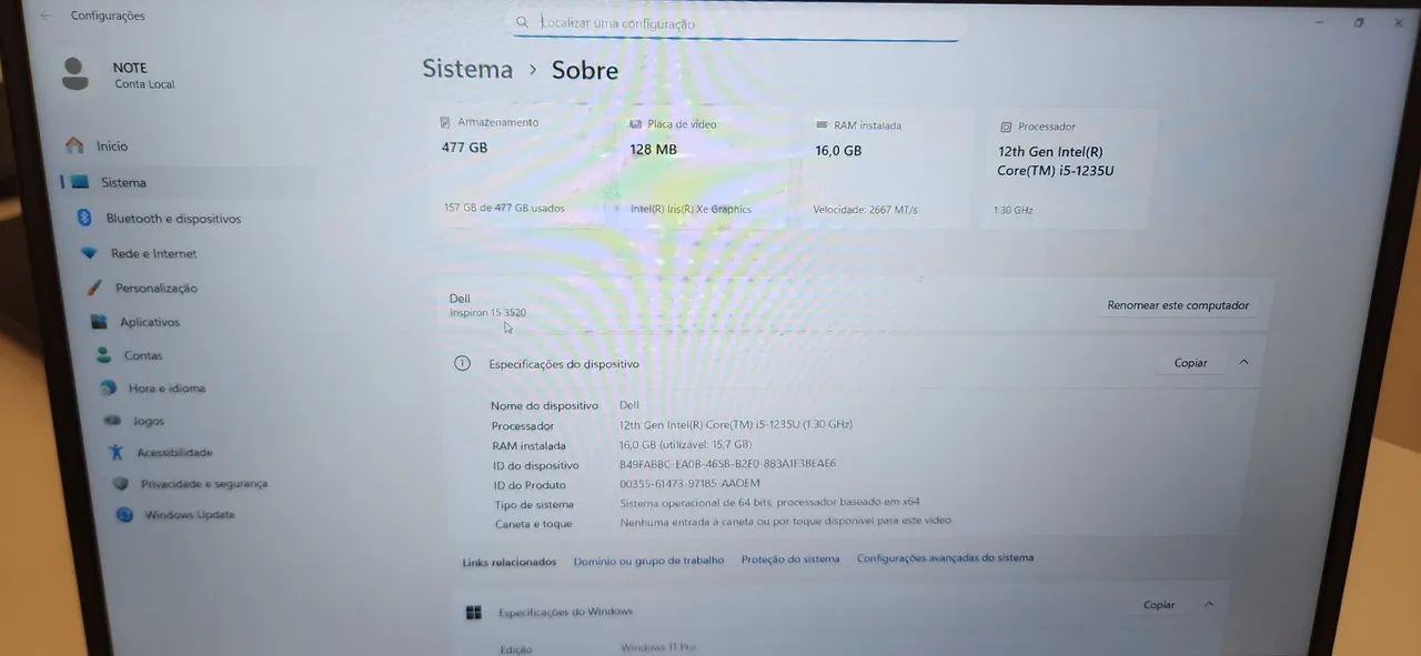 Notebook dell inspiron 15 3520  - Foto 4