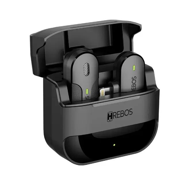 Microfone de Lapela Hrebos, sem fio, Clip Voice S One, 70 mAh, Lightning - Foto 3