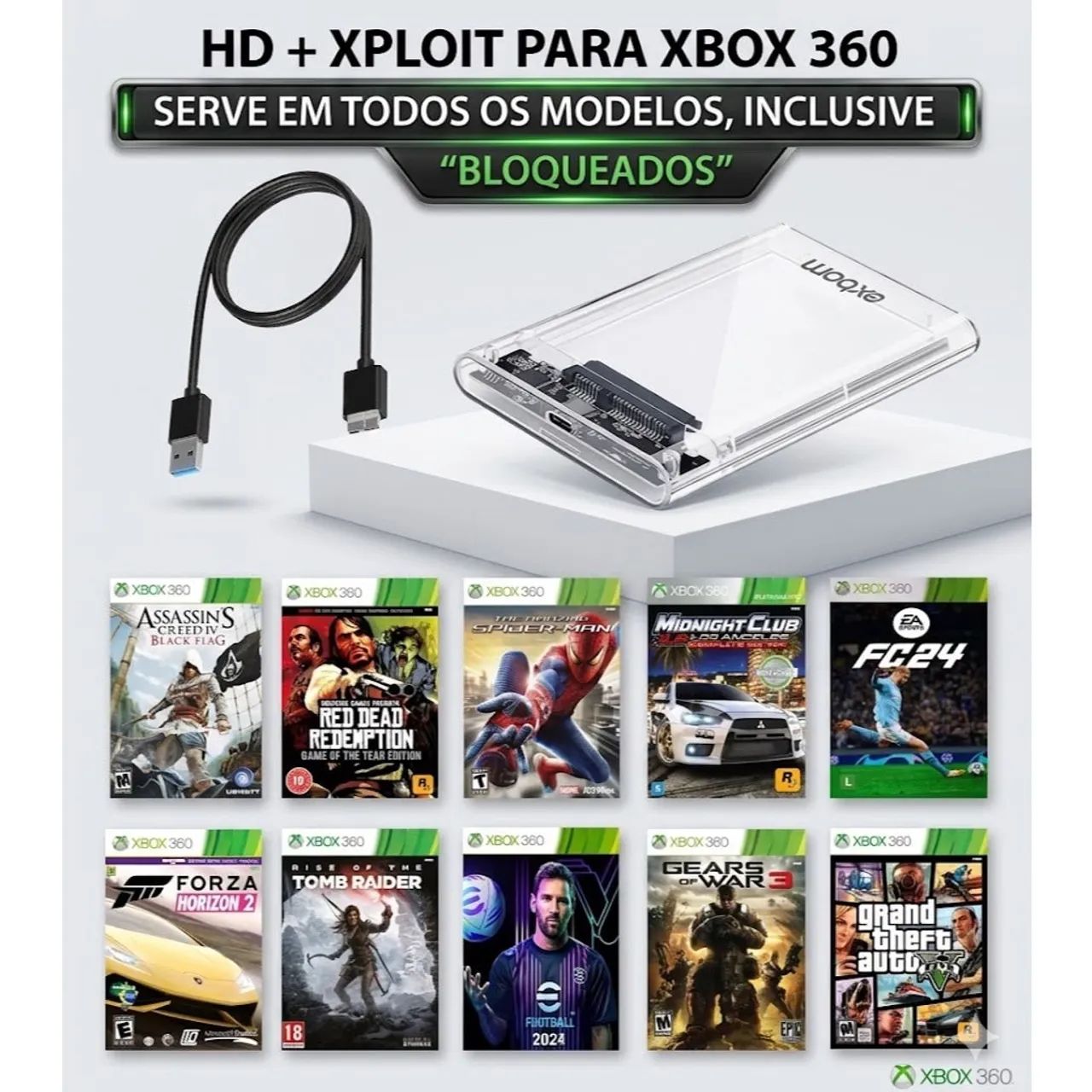 HD Externo 500GB + AURORA XBOX 360