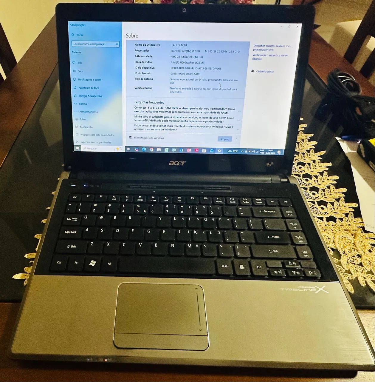 Notebook ACER ASPIRE TimeLineX - Foto 5