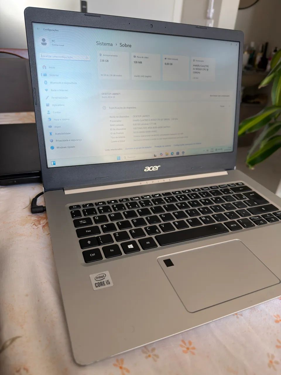 Notebook Acer Aspire 5 A514-53 | Intel Core i5 10ª Ger. | 8 GB RAM | SSD 256 GB