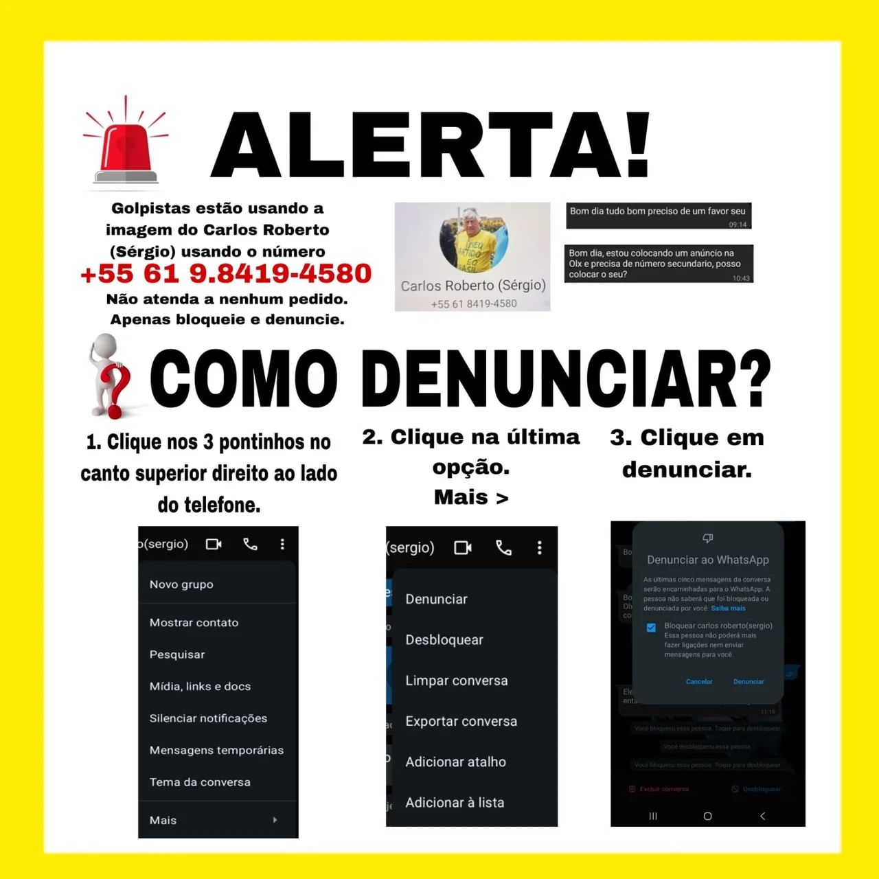 Denúncia. Telefone clonado