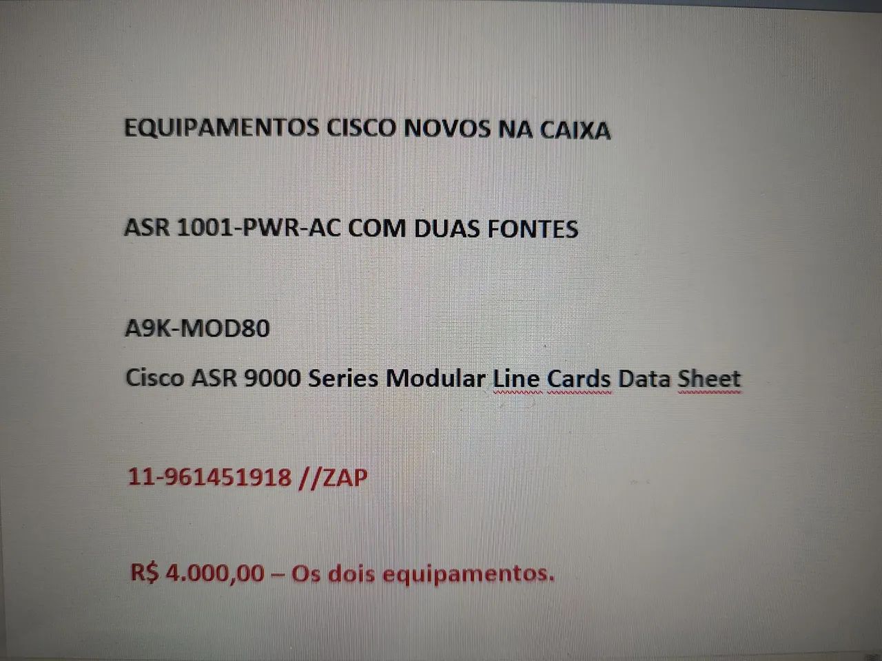 Roteador Cisco Novo