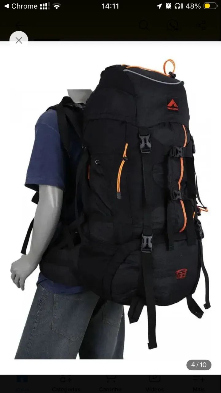 Mochila cargueira trilhas e rumos 65 + 10