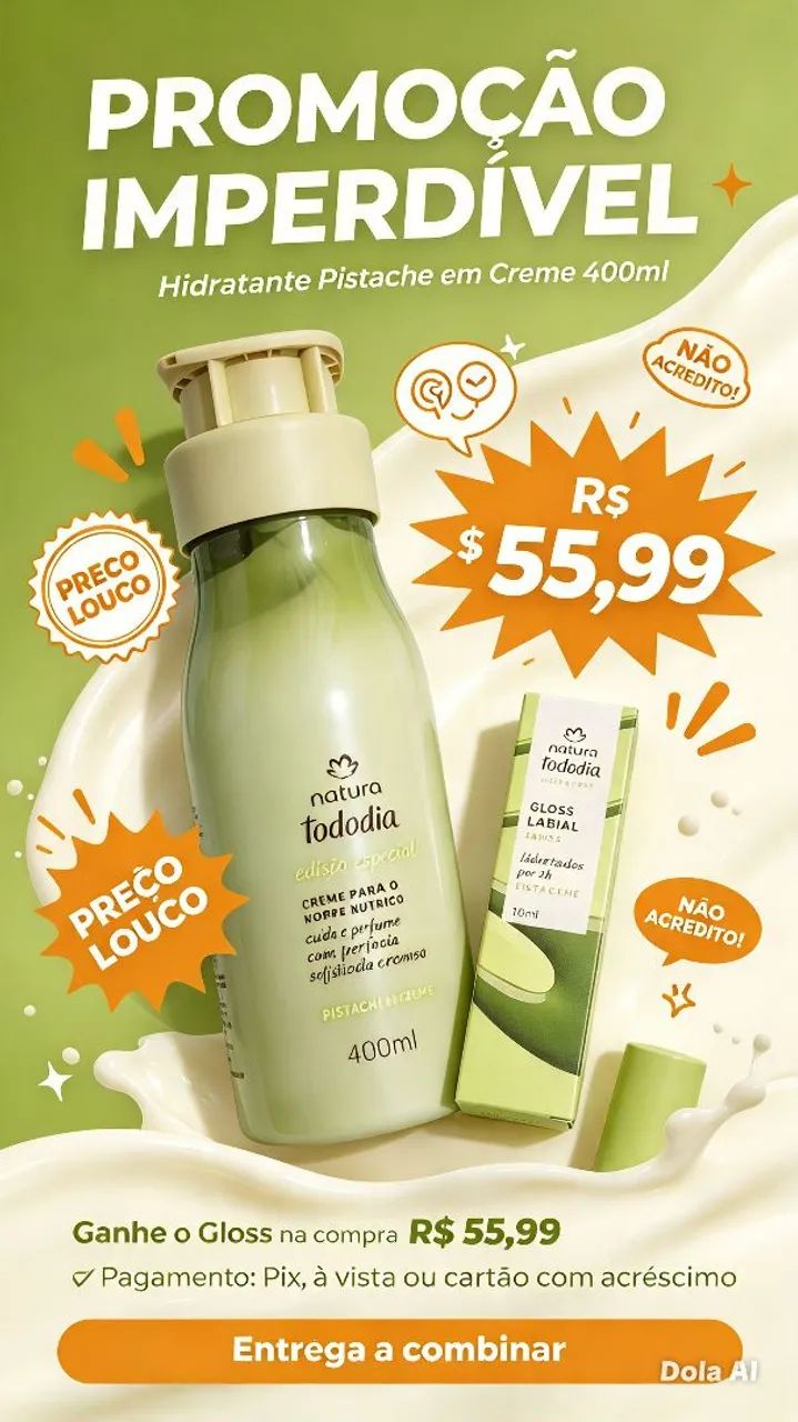 Kit natura Pistache e Mel 