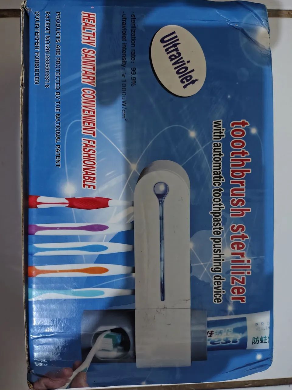 Esterilizador ultravioleta de escova de dente com colocador automático de pasta 