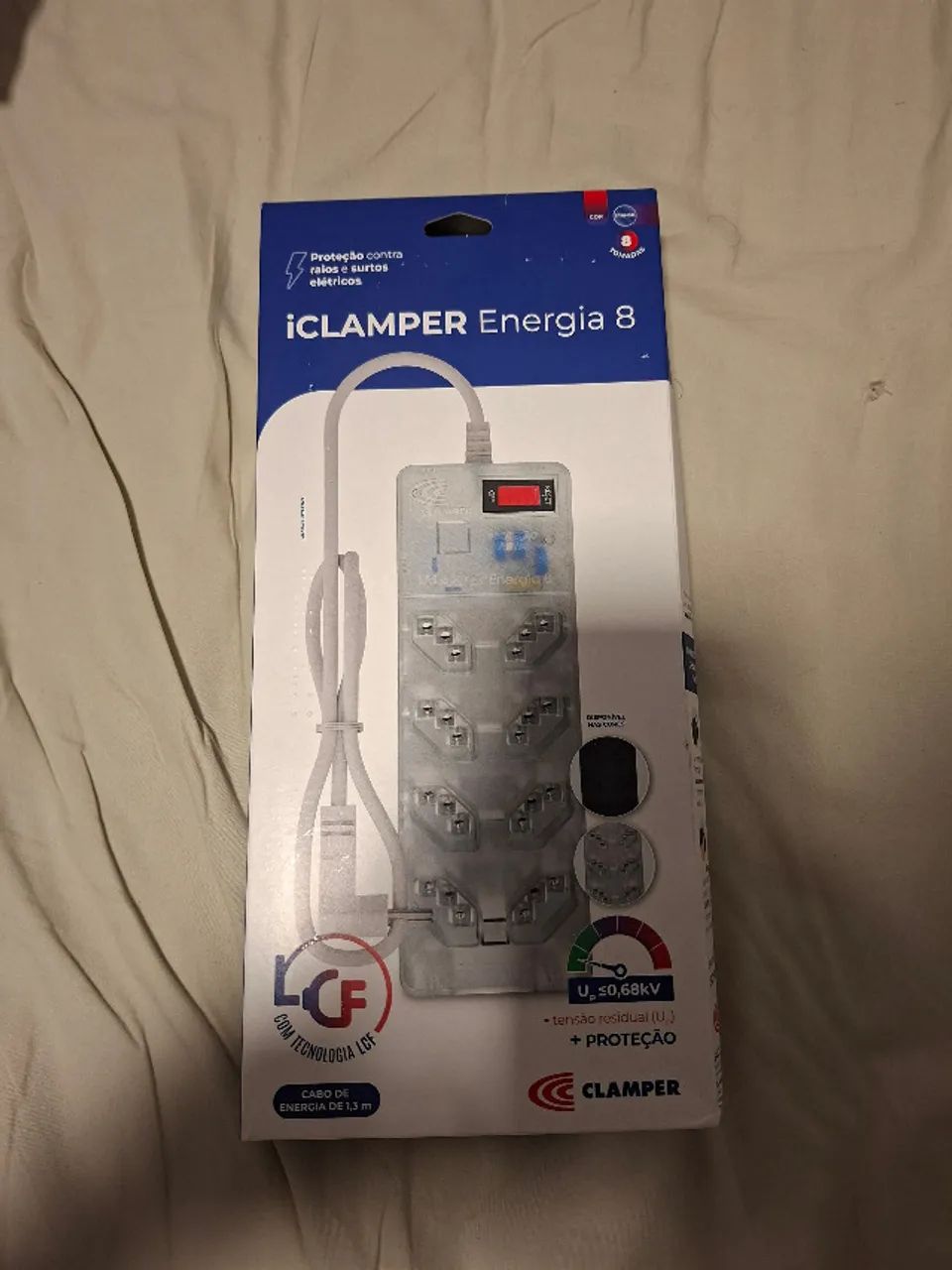 Filtro de Linha DPS iClamper 8 Tomadas Transparente