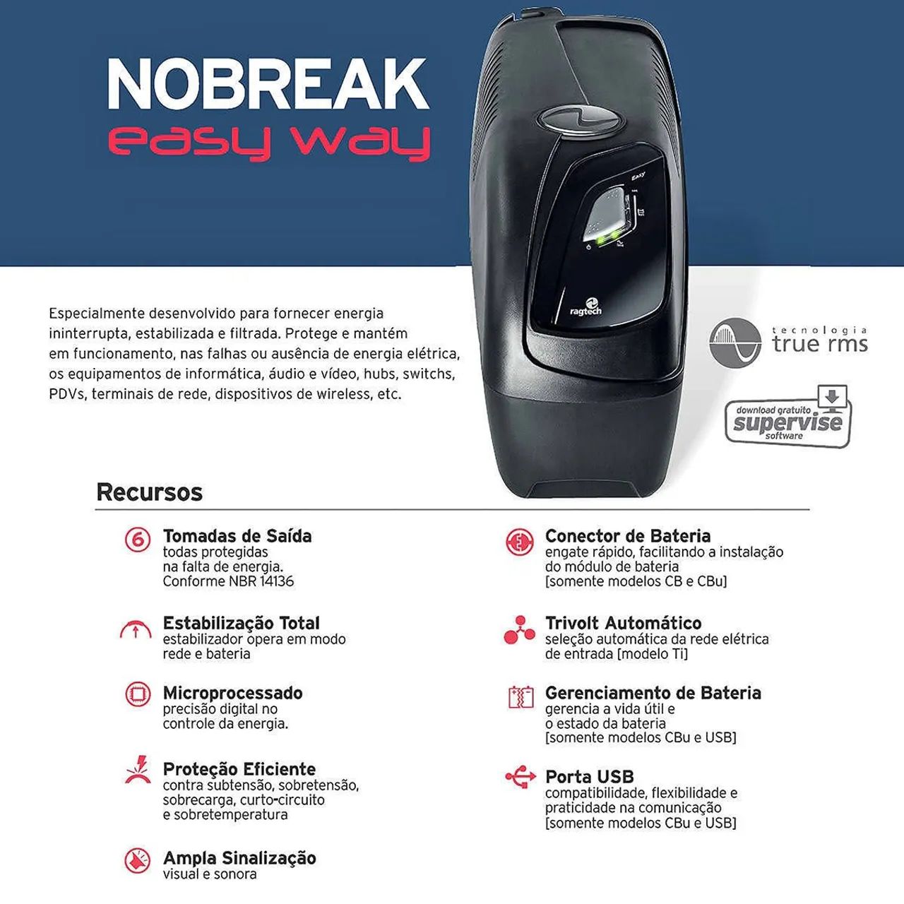 Nobreak Ragtech Easy Way - Com Caixa e Manual - Foto 2