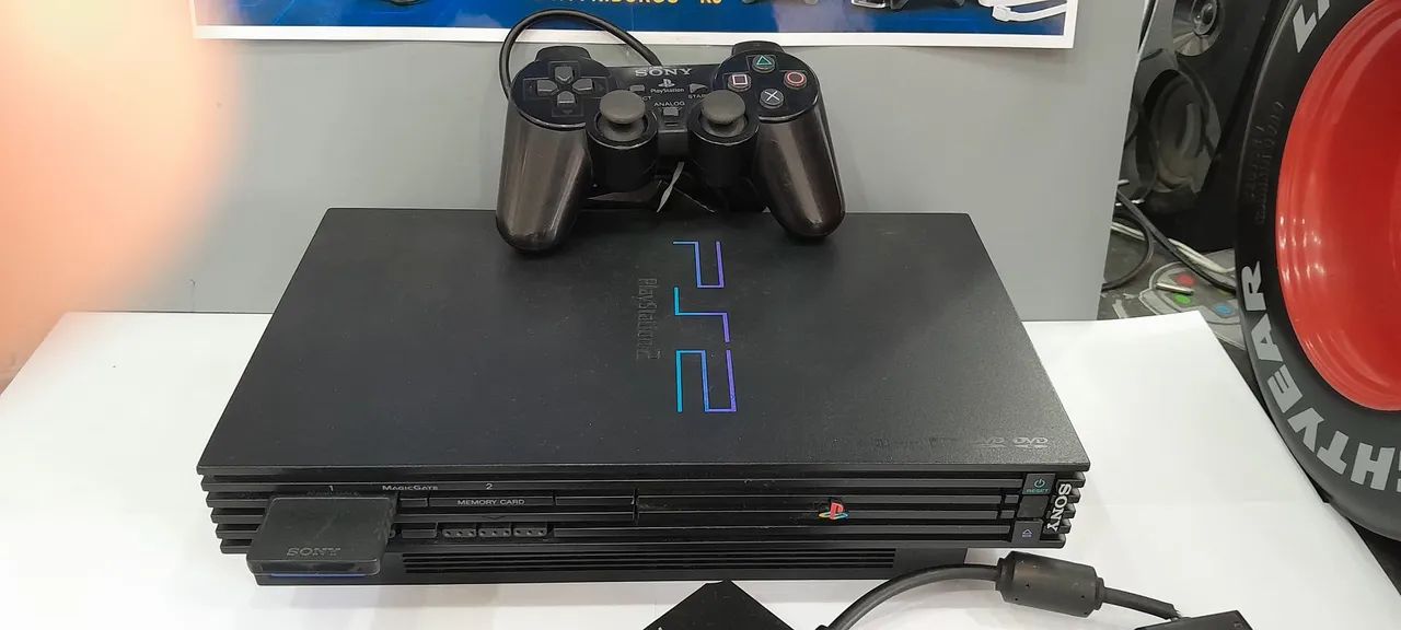 Playstation 2 fat mais controle e adaptador multi - Foto 2