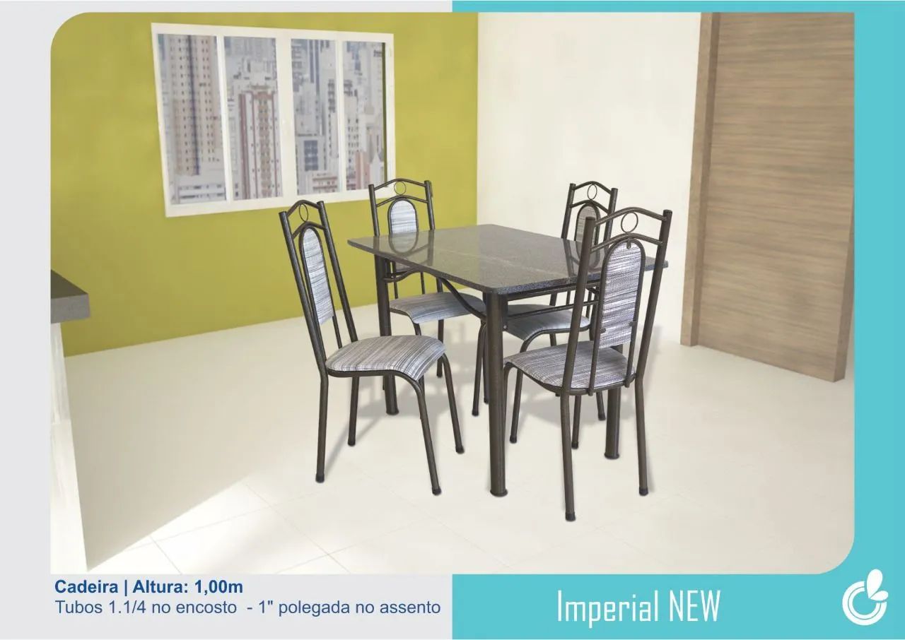 Conjunto de mesa 4 lugares 